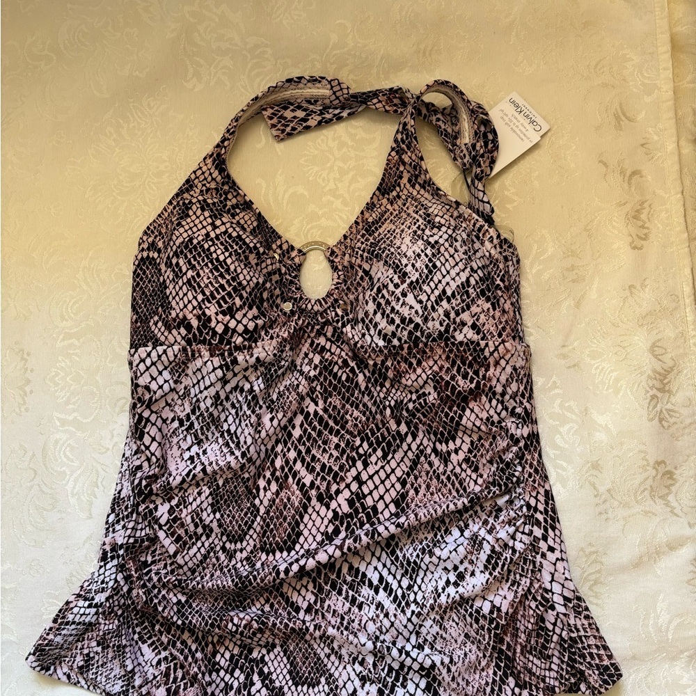 ❤️2/$15 or 3/$21❤️ NWT Calvin Klein Tankini Top, Size Small - Picture 2 of 9